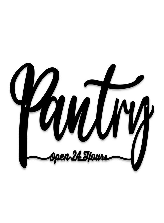 BiaGift Metal Pantry Sign For Kitchen, Pantry Wall Decor, Rustic Farmhouse Kitchen Decorations Wall, 13.4 X 7.4 inches, Black - Image 1